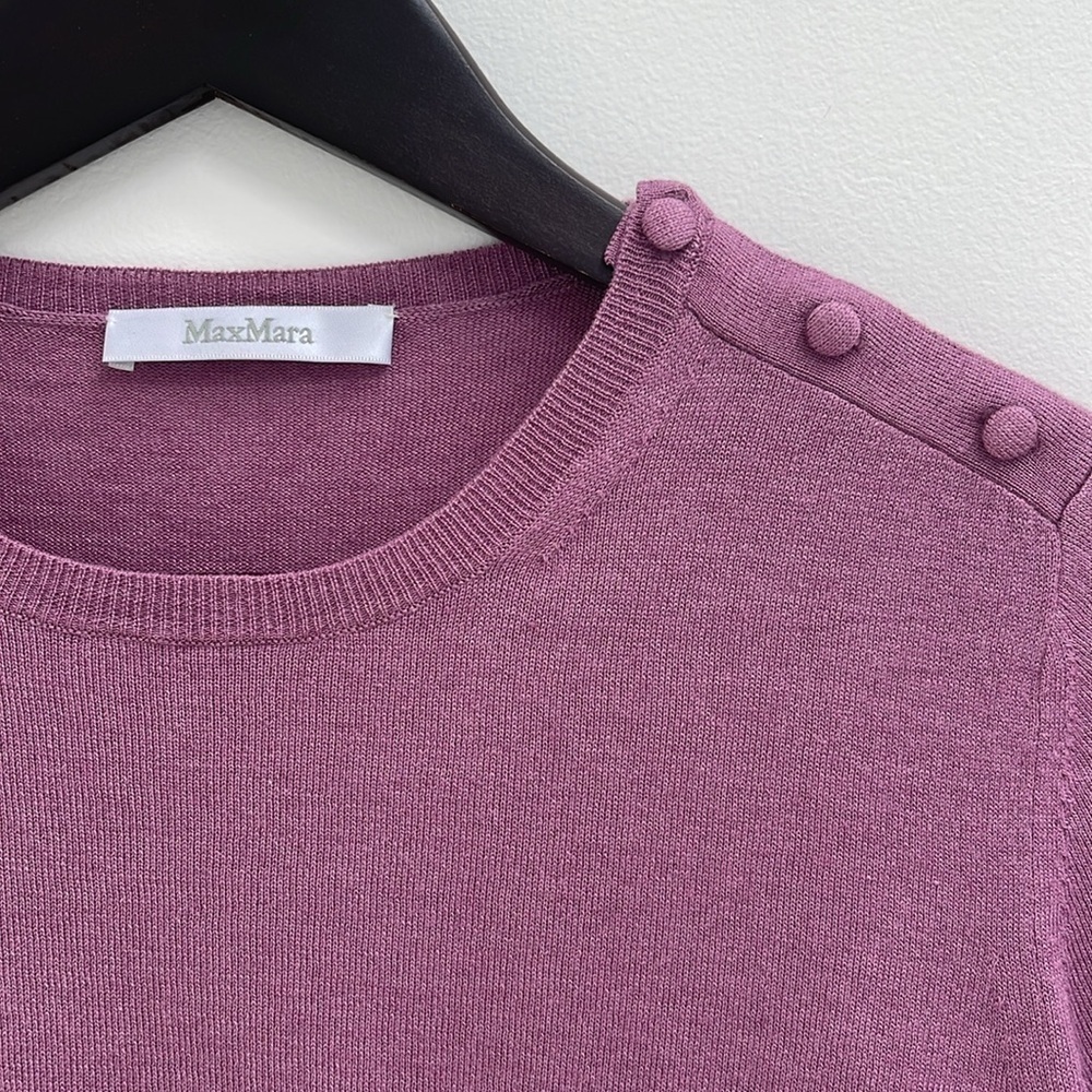 MaxMara silk & cashmere sweater fuscia light purple size small - Picture 2 of 6
